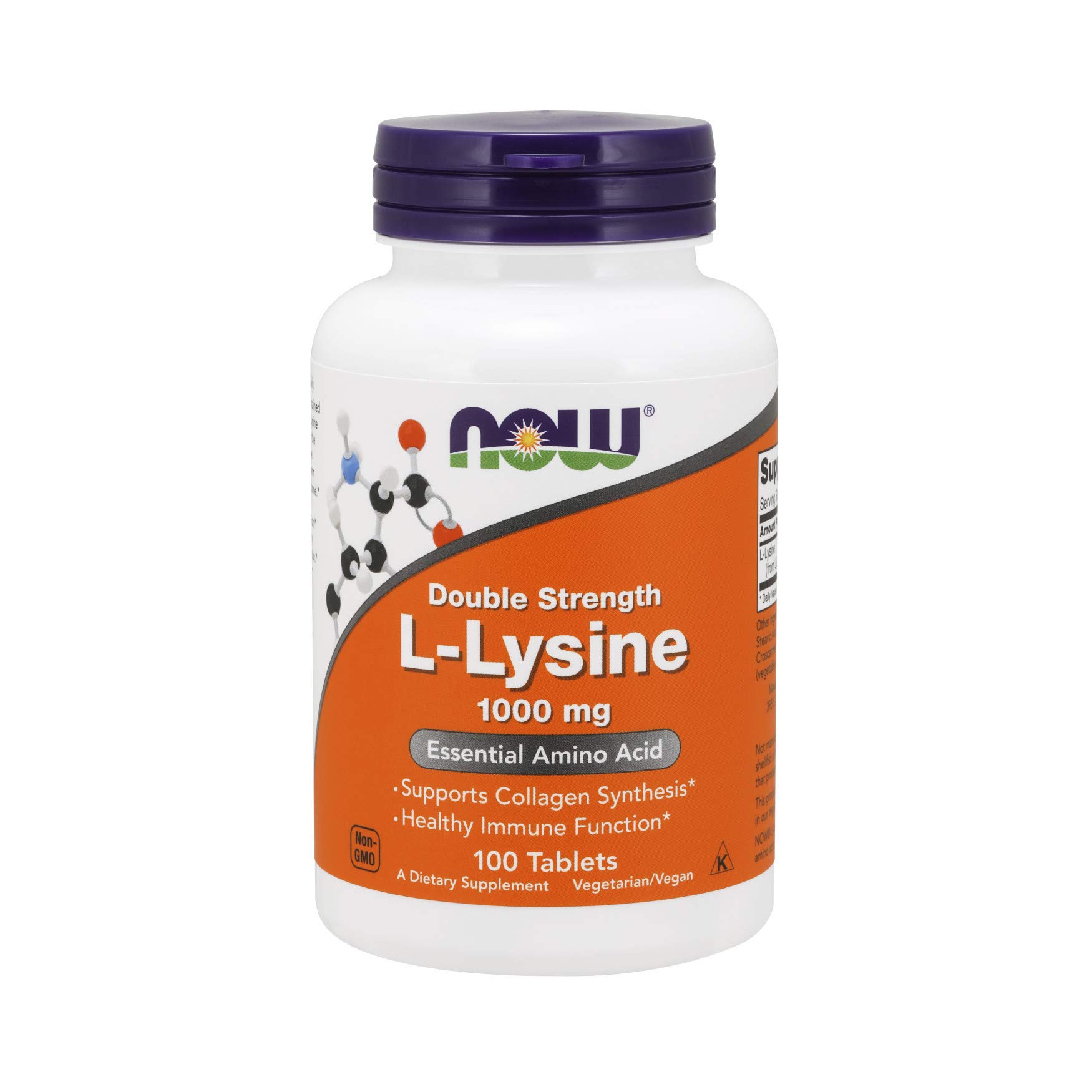 NOW Supplements, (LLysine Hydrochloride) 1,000 mg, Double Strength