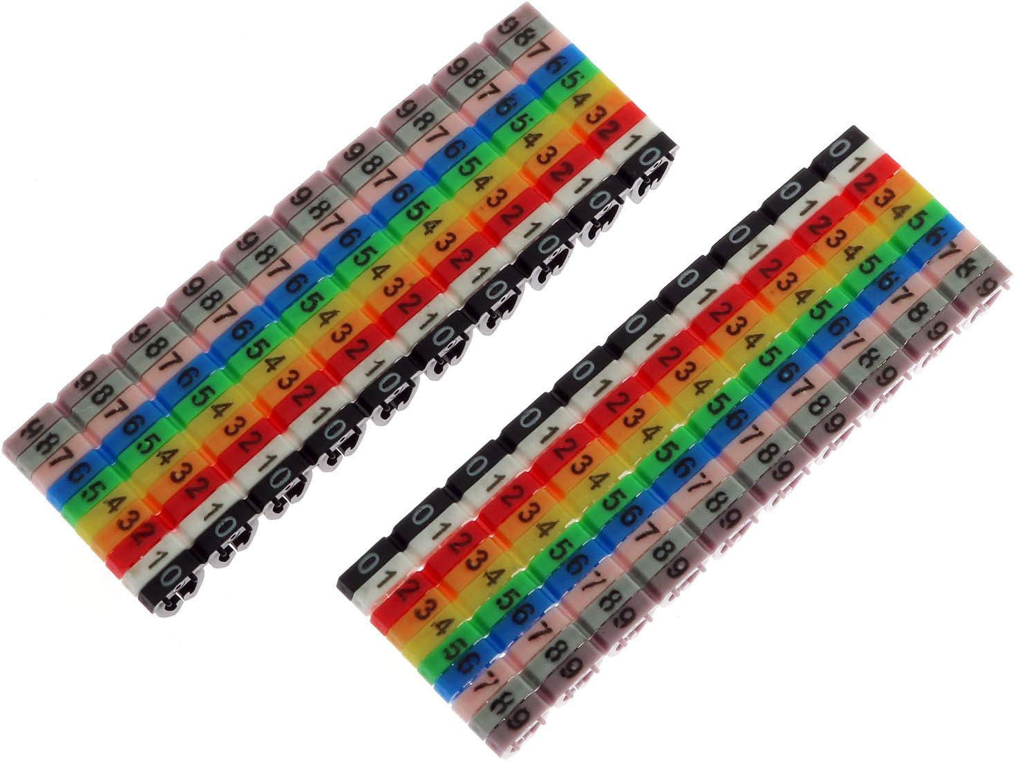 Eoutstanding 200PCS 09 Coded Clip on Plastic Cable Identification