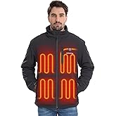 Venustas Softshell Heated Jacket for Men with Battery Pack, Water Repellent Electric Heated Coat