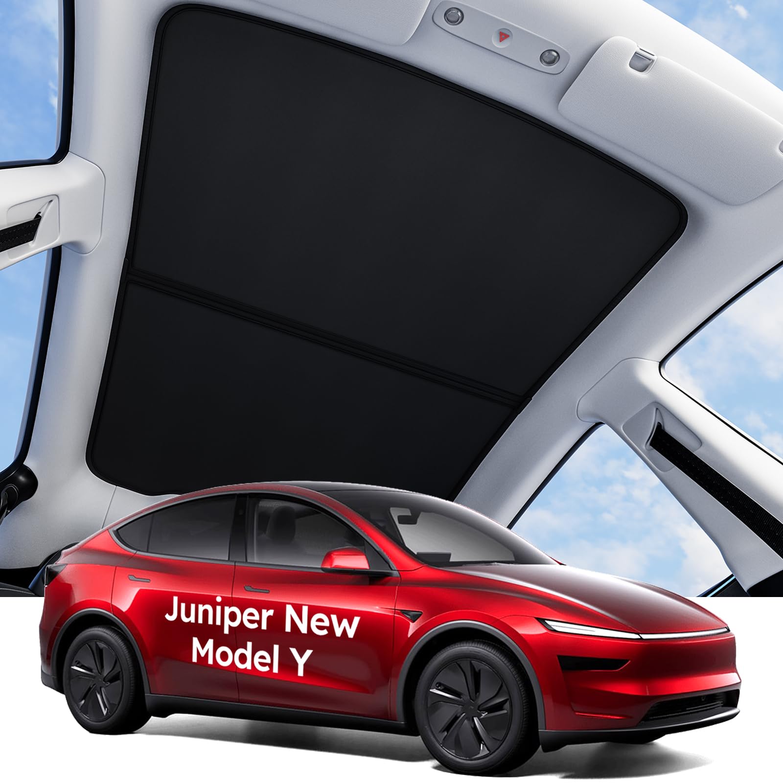 Wigoo for Tesla Model Y Juniper Accessories Sunshade Roof, Interior Black