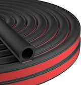 Jobon Car Door Seal Self Adhesive Weatherstripping D-Shape 15x15mm 12M