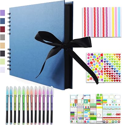 Vienrose Scrapbook Kit 80-Page Photo Album Holds 240 4x6 with Ribbon