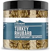 Earthborn Elements Turkey Rhubarb Extract 200 Capsules, Pure & Undiluted, No Additives