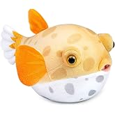 FRANKIEZHOU Cute Pufferfish Plush Toy, Fish Stuffed Animal, Plush Toy, Gifts for Kids, Fish 7 Inches Yellow