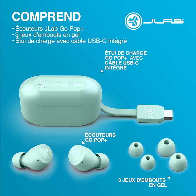 Go Air Pop+ Écouteurs Bluetooth sans Fil - 35h, Menthe