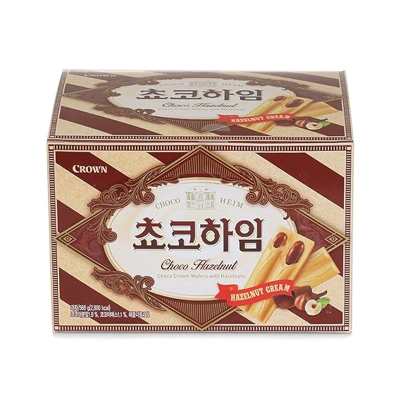 Choco Cream Wafers with Hazelnuts 초코하임, Korean Biscuit, 598g (36 counts