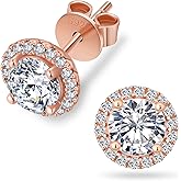 KRKC Moissanite Stud Earrings for Women, 0.5ct-2ct Lab Created Diamond Earring with 14K White Gold Plated S925 Sterling Silver Gift for Girlfriend, Wife