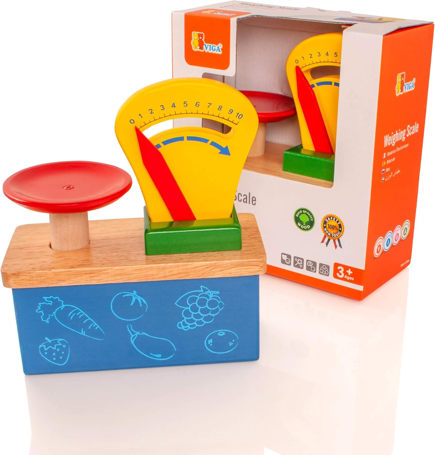 childrens wooden weighing scales