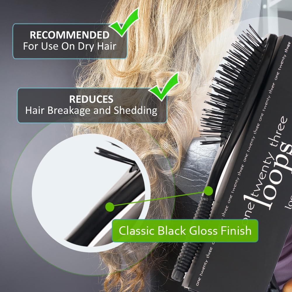 One Twenty Three Loops - Loop Brush - Safe for Hair Extensions, Weaves and Wigs