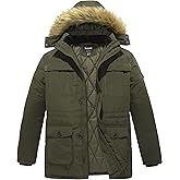 Soularge Men's Big and Tall Winter Warm Heavy Hooded Parka Jacket