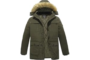 Soularge Men's Big and Tall Winter Warm Heavy Hooded Parka Jacket