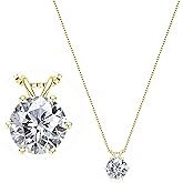 Surcha 2CT Moissanite Pendant Necklace for Women, D Color VVS1 Moissanites 925 Sterling Silver 6 Prong Solitaire Pendant, Adjustable Necklace for Wife, Mom Birthday Gifts