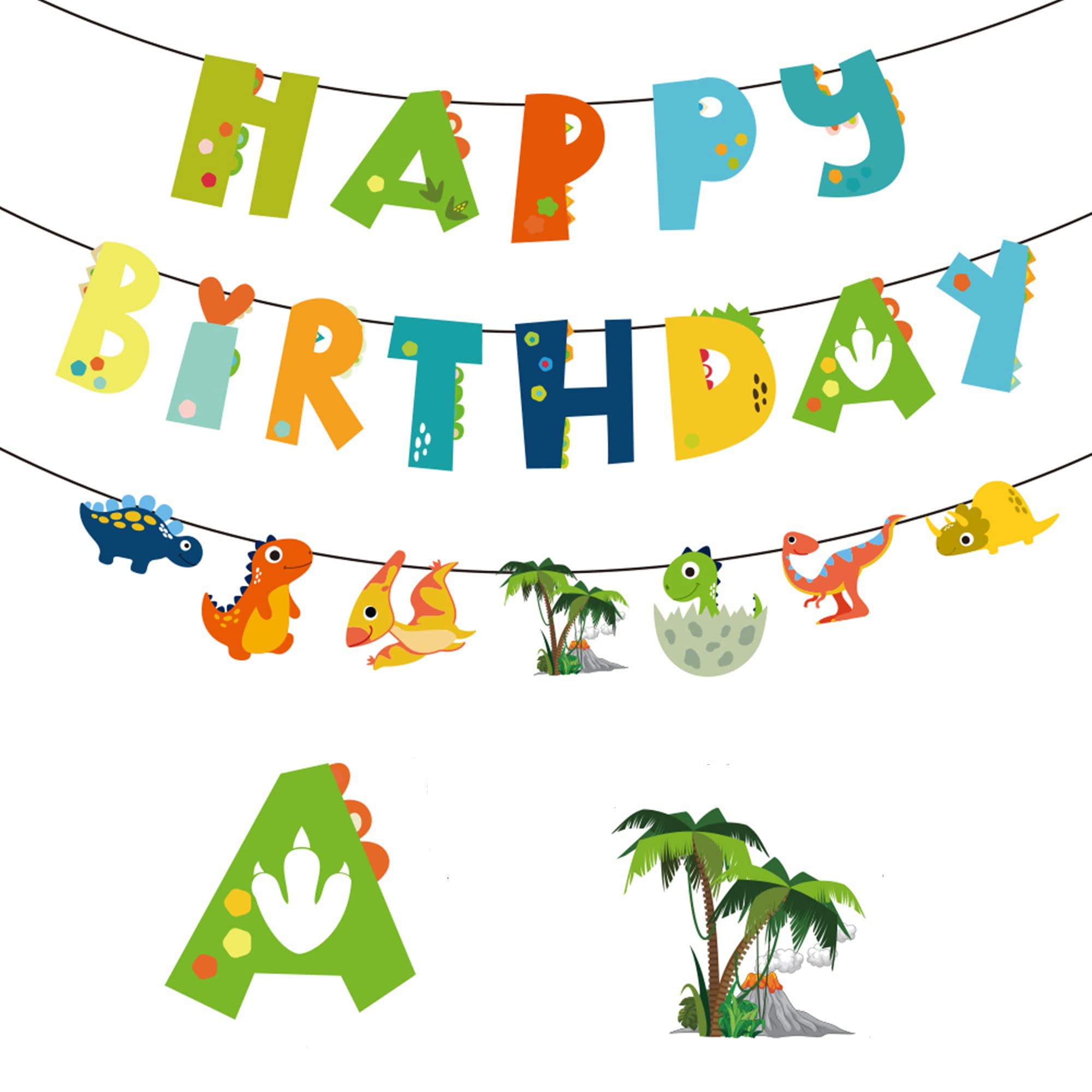 CHTENG Dinosaur Animal Party Banner Happy Birthday Dinosaur Dragon Animal Theme for Boy Birthday Decor