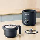 TOPWIT Rice Cooker Small 2-Cup Uncooked, Mini Rice Cooker, Removable Pot | 1.2L, Nonstick Pot, BPA-free, One-touch Operation, Auto Keep Warm, Ideal for Dorm, Office &amp; Travel, Compact &amp; Portable, Grey