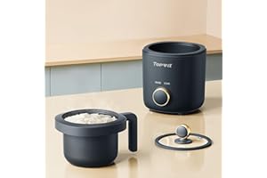 TOPWIT Rice Cooker Small, 2-Cups Uncooked, 1.2L Mini Rice Cooker with Non-stick Coating, BPA Free, Portable Rice Maker with O