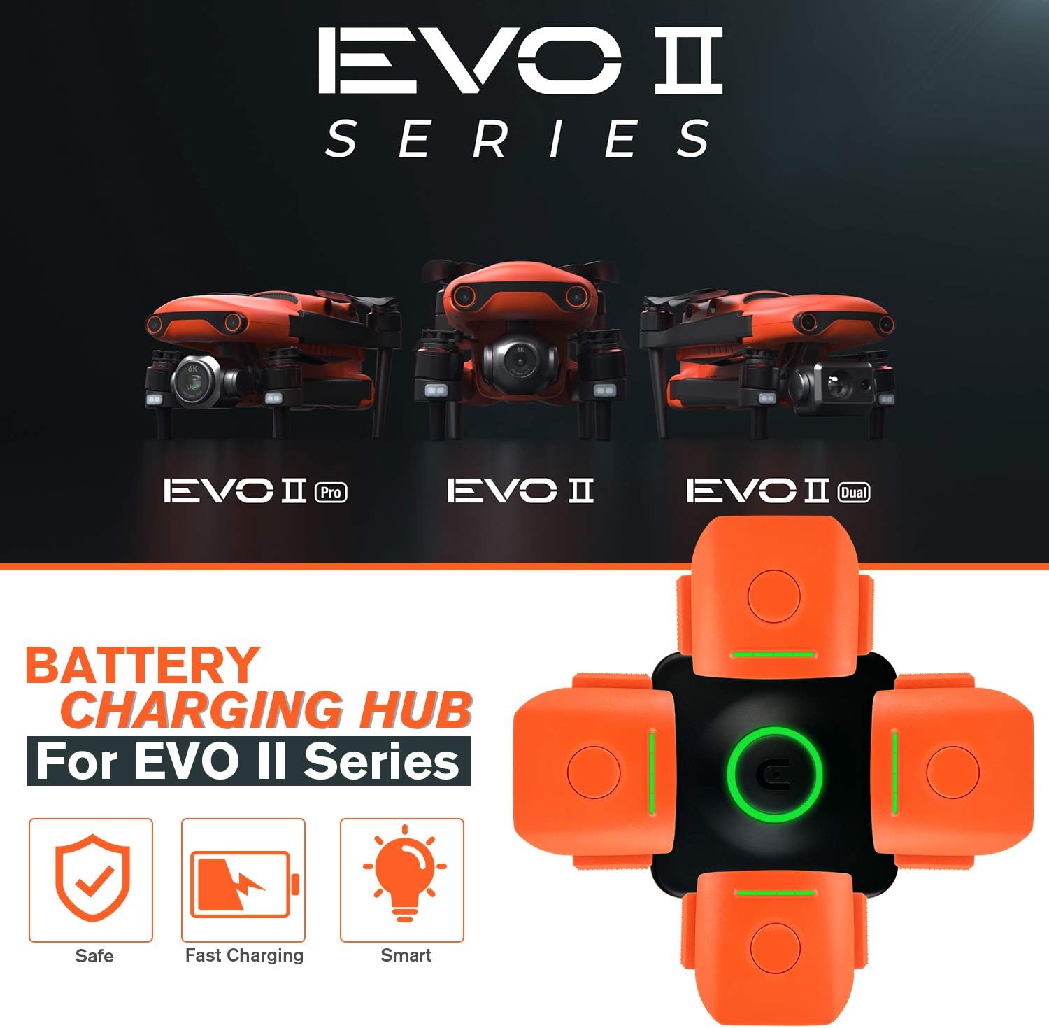 Autel Robotics EVO 2 Drone Series 4-in-1 Multi Battery Charging Hub: Home Audio & Theater