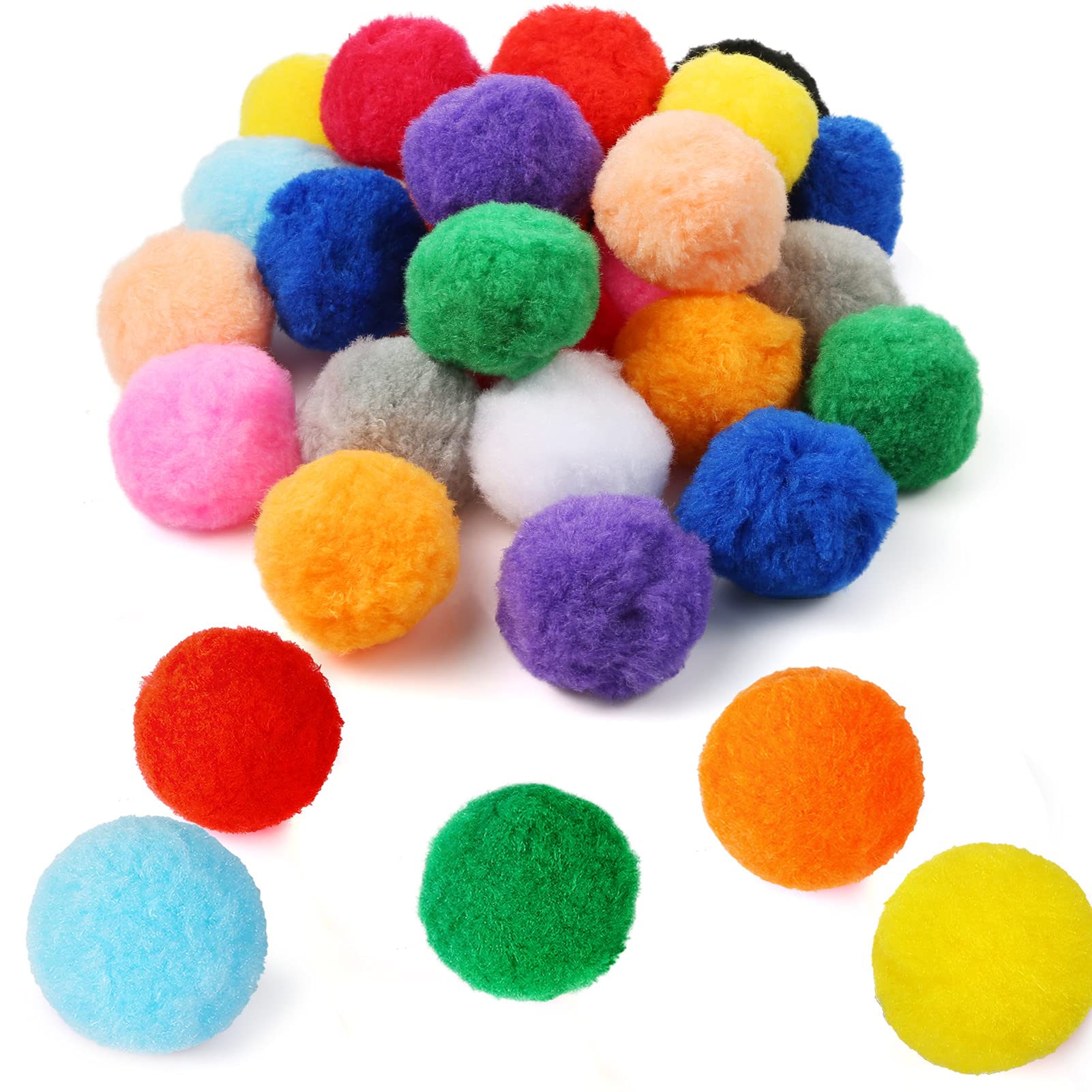 Pllieay 30pcs 6CM Fluffy Pom Poms Balls Assorted Pom Poms Arts and Crafts for DIY Creative Crafts Decorations, 15 Colors
