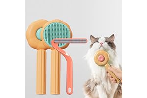 absob Pet Grooming Brush, Self-Cleaning Sliker Shedding Brush for Removes Mats, Tangles, and Loose Hair for Short or Long Haired Cats/Dogs (Orange)