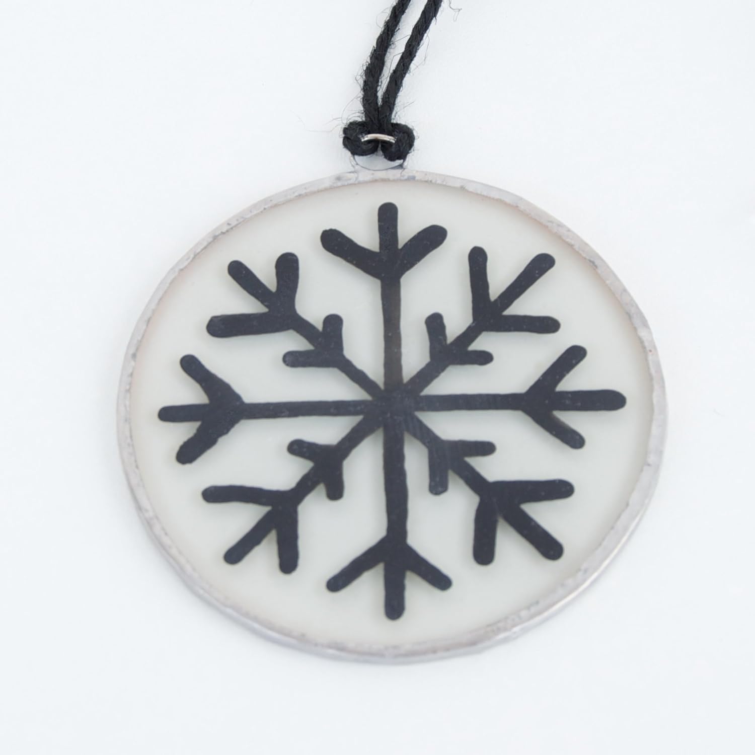 Snowflake Christmas Glass Ornament To Hang On The Christmas Tree