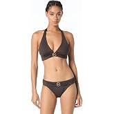 Michael Kors Swim Belted Logo Ring Bikini Bottom | Modern, polished swim silhouette suitable for pool, beach, and resort days