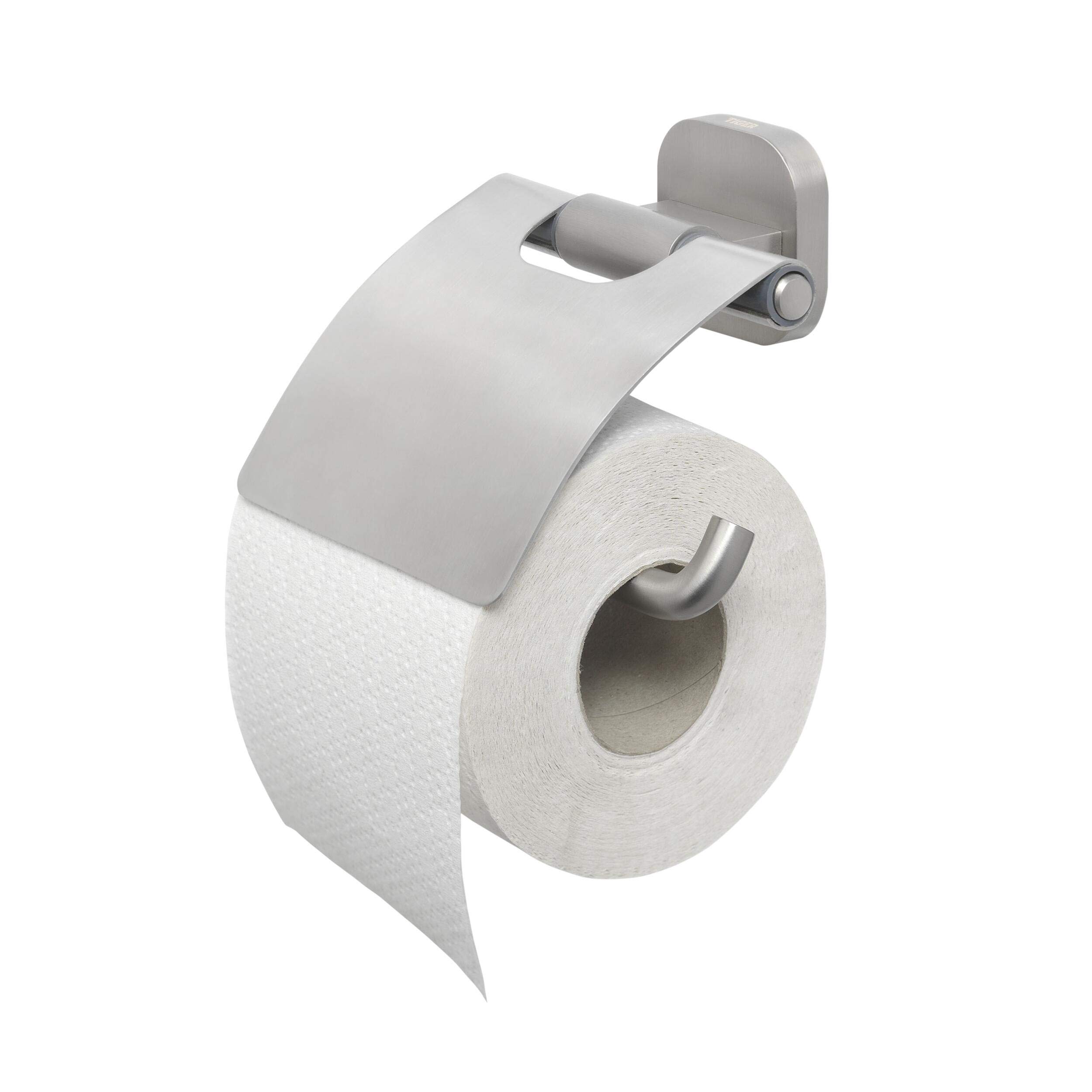 Tiger Ramos Toilet Roll Holder with Cover, Stainless Steel Brushed
