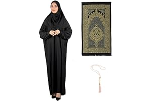 Prien Women Prayer Dress With Hijab Rug Tasbih Muslim Set Islamic Clothes Abaya Jilbab Dubai Kaftan For Eid Ramadan