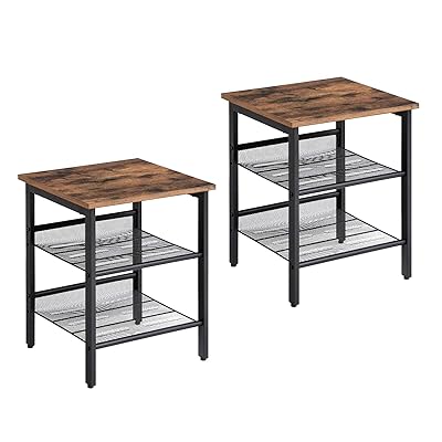 VASAGLE Industrial Nightstand for Modern Bedroom Storage