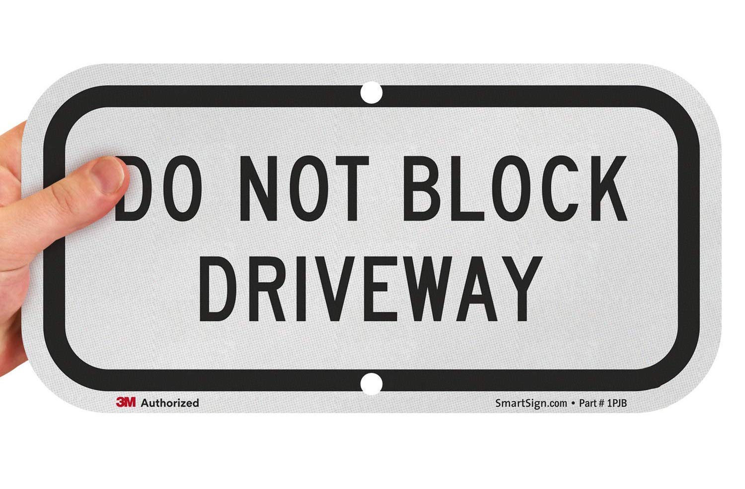 Photo 1 of "Do Not Block Driveway" Sign | 6" x 12" 3M Engineer Grade Reflective Aluminum