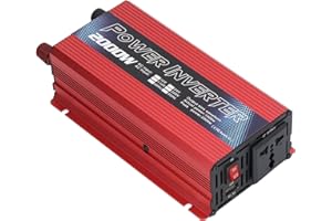 2000W Sine Power Inverter, 60Hz/50hz 12V DC to 110V/220V AC Converter, with 1 AC Outlet and 1 USB Port, for Vehicles, RV, Tru