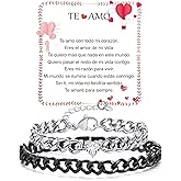 GLEZZA Matching Couple Cuban Chain Bracelets Gifts for Boyfriend Husband Soulmate Girlfriend Valentine Anniversary Birthday Christmas Gift for Him Her