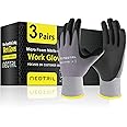 NEOTRIL Safety Work Gloves MicroFoam Nitrile Coated-3/6/12/36 Pairs,Breathable Nylon Working Gloves for Men Women