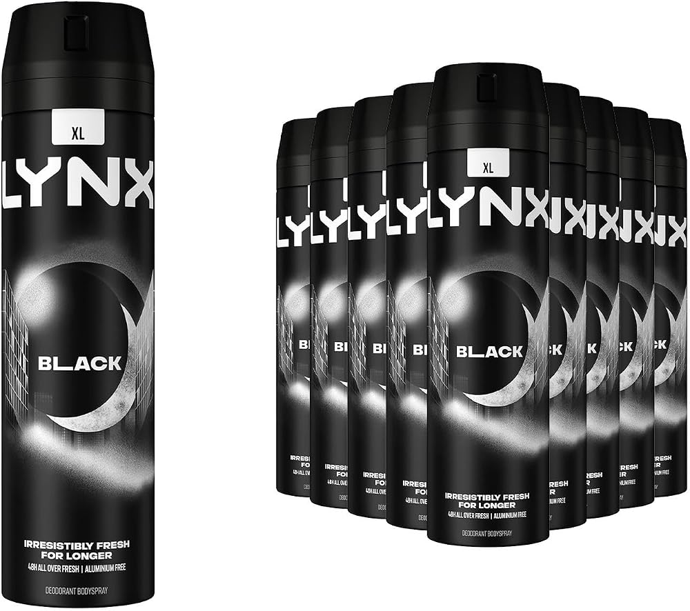 Lynx XL Black 48Hrs 12x200ml Antiperspirant Body Spray Deodorant