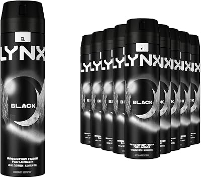 Lynx XL Black 48Hrs 12x200ml Antiperspirant Body Spray Deodorant