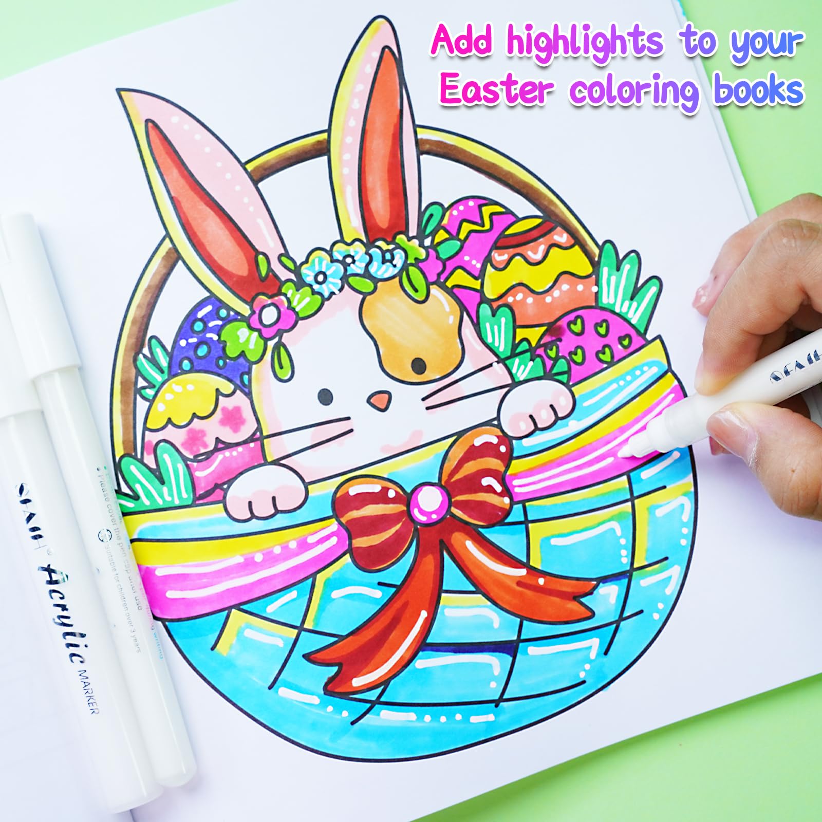 SFAIH Acrylic White Paint Pens - 8 Pack 2-3MM Medium Tip & 0.7MM Extra Fine Paint Marker for Rock Painting, Wood, Metal, Fabric, Plastic, Canvas, Glass, Ceramic, Diy Crafts, White Out Pen