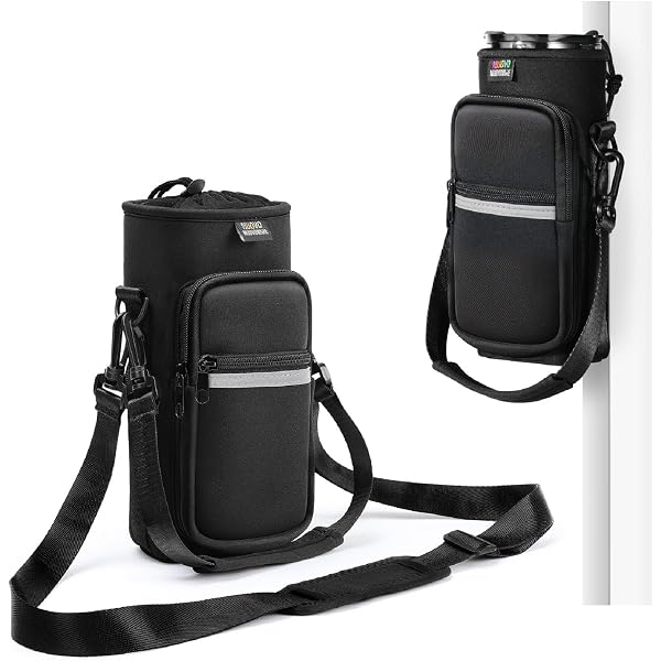 Dreamhigh® Sac Magnétique Gourde 1180ml : Porte-Bouteille Isotherme Avec Sangle Et Poignée - Idéal Rando, Vélo, Camping