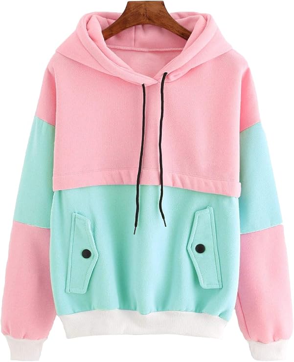 Sudadera con capucha para mujer en colores pasteles
