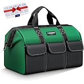 Large Tool Bag, Tool Bags for Men Heavy Duty, 17.3inch/44cm, Green, 1680D Polyester, Ideal for DIY and Craftsmen