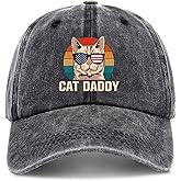 zcyhtqp, Cat Daddy, Funny Baseball Cap, Men Dad Hat, Cat Lover Hat, Funny Trucker Hats with Sayings, Humor Caps, Adjustable Cotton Baseball Cap Black
