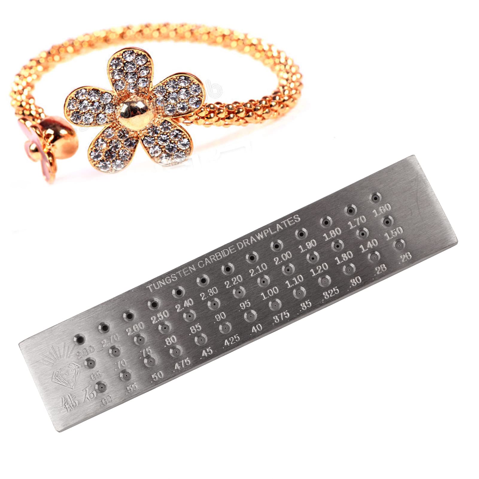 Wire Draw Plate, Wire Drawplate Tungsten Carbide Round Draw Plate,Metal Draw Plate Jewelry Tools Decorations Accessories, Used to Make Jewelry and Other Crafts(01)