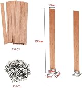 Runmeihe 25Pcs Wood Wicks 5" Candle Wick Kit with 25 Iron Stands for DIY Candles view 7