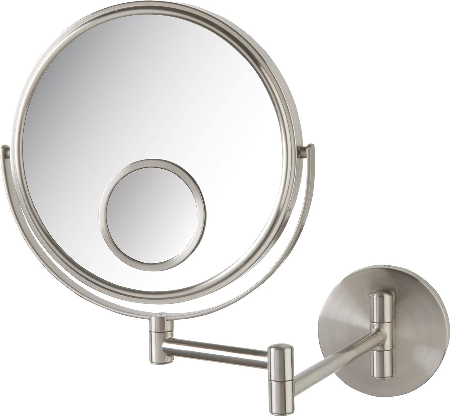 Jerdon JP7510N 8Inch TwoSided Swivel Wall Mount Mirror with 10x and 15x Magnification, 13.5