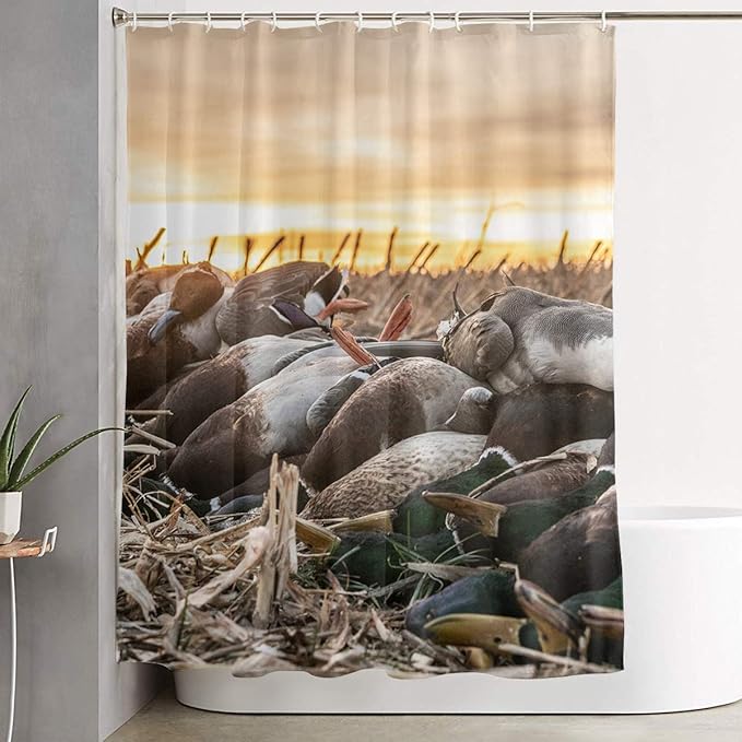 Afagahahs Shower Curtain,Duck Hunting Design Curtain