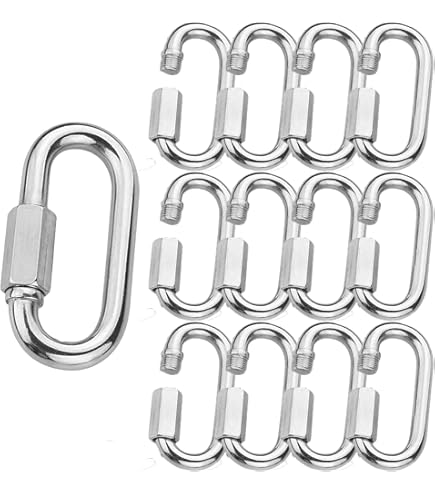 2-Pack 6mm Stainless Steel 316 Split Chain Links - 22x12mm Heavy Duty Connectors For Chains & Ropes