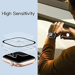 Adorve 3 Pack Tempered Glass Case for Apple Watch