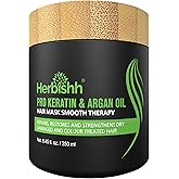 Herbishh Argan Hair Mask-Deep Conditioning & Hydration For Healthier Looking Hair for very Dry, Weak, Stressed Out Hair, No Sulphates, No Parabens