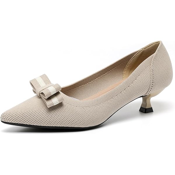 Zapatos Clásicos De Tacón De Gatito Con Punta Cerrada Para Mujer, Color Sólido, Cómodos, 1 Pulgada, Sin Cordones, Para Oficina Y Trabajo, Ante Albaricoque, 7.5