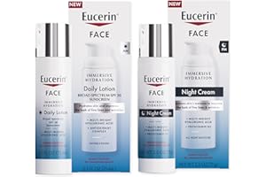 Eucerin Face Immersive Hydration Skin Care Set, Daily Face Lotion with SPF 30 (2.5 Fl Oz) + Night Cream with Hyaluronic Acid (2.5 Oz), Facial Moisturizer Improves the Look of Fine Lines and Wrinkles