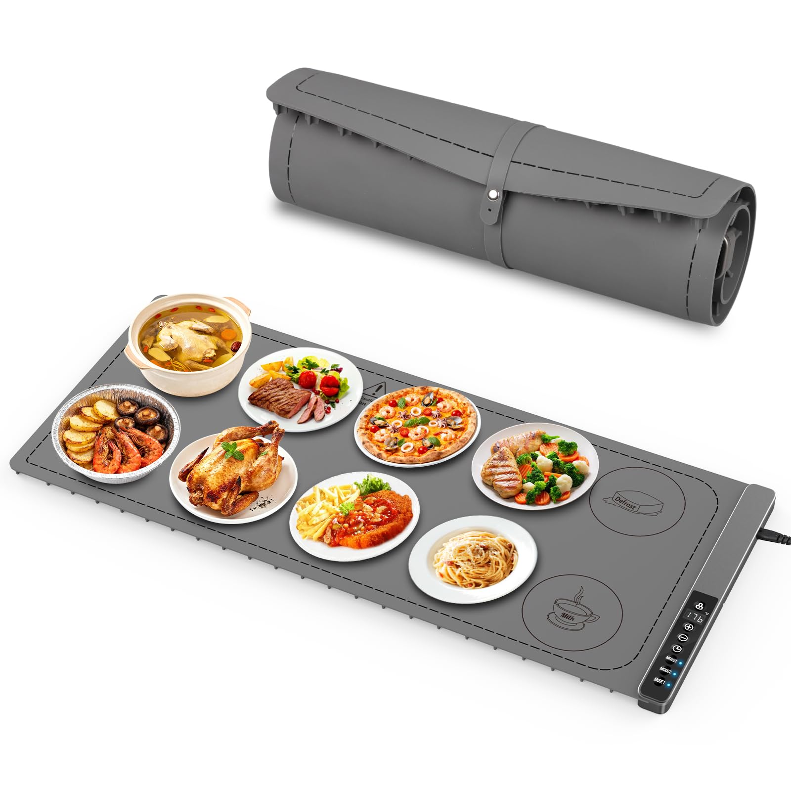 Photo 1 of ** SOLOD AS IS, NO REFUND/RETURN** SEE COMMENTS!
Warming Mat for Food, 3-Zone Food Warming Mat, 36x15 Inch Food Warmer Chafing Dishes for Buffet, 9 Temp&Timer, Child Safety Lock,18mm Feet Protects Table for Kitchen & Daily Use (Gray-36inches)