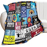 Archery Blanket Flannel Sports Archery Throw Blanket Ultra Soft Cozy Fleece Decor Blanpolyesterkets Gift for Womens Girls Mens Couch Sofa Bed 50" x 40"