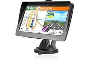 LONGRUF GPS Navigator for Car, Latest 2025 Map 7-inch HD Display 16GB 256MB Satellite Navigation with Sun Visor,Smart Real Voice GPS Guidance，Provides Lifetime Live Map Updates
